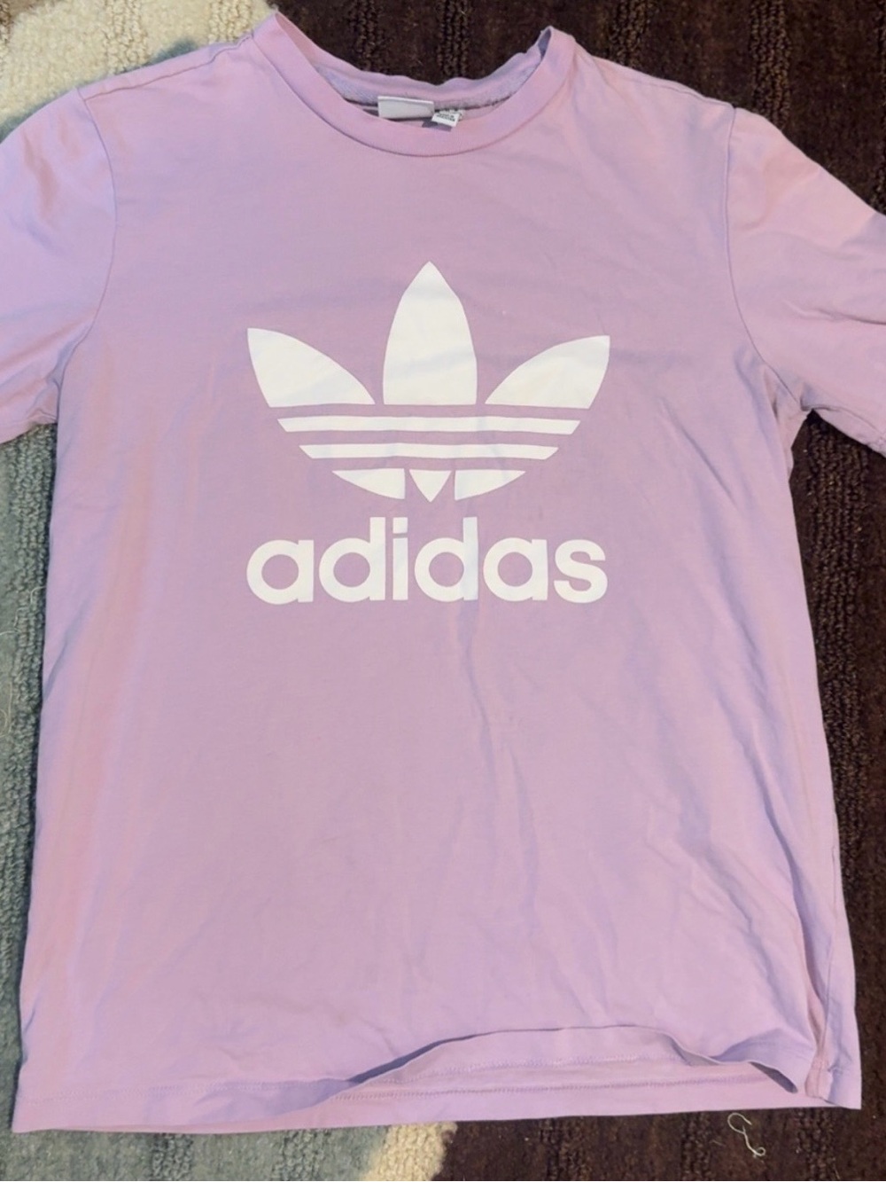 adidas Lavender Short Sleeve Tee with White Logo